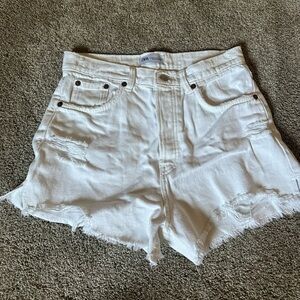 Zara white jean shorts